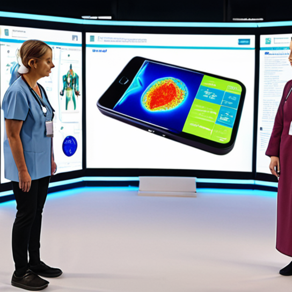 **

Prompt: "A textile trade fair showcasing smart textiles that monitor a patient's vital signs in real-time. Focus on the innovative technology and the potential impact on healthcare."

**