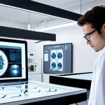 **Prompt 1: The Innovative Textile Engineer's Workspace**
    "A clean, futuristic laboratory setting where a focused textile engineer, dressed in smart-casual attire, is examining advanced smart fabrics on a sleek workbench. The fabrics exhibit subtle glowing lines or patterns, hinting at their conductivity and interactive properties. In the background, a large, transparent digital display shows complex molecular structures and design schematics. The overall aesthetic is minimalist, high-tech, and illuminated by soft, intelligent lighting, emphasizing innovation, precision, and the blend of engineering with modern design."