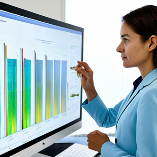 Home 9 A professional female textile engineer in modest business attire, fully clothed, standing in a brightly lit textile research laboratory. She is thoughtfully examining a sustainable fabric sample made from innovative biomaterials, with a digital holographic display in the background showing a detailed lifecycle analysis (LCA) graph. The scene emphasizes modern sustainable textile innovation and circular economy principles. Perfect anatomy, correct proportions, natural pose, well-formed hands, proper finger count, natural body proportions. Safe for work, appropriate content, professional, high quality professional photography, realistic, detailed.