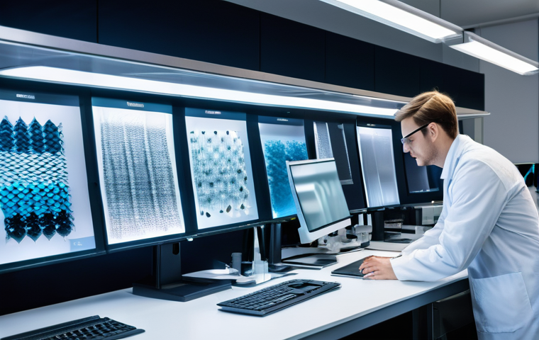 섬유기사 자격증과 관련 직업군의 전망 - **Prompt:** A diverse group of textile engineers, fully clothed in modern professional attire and la...