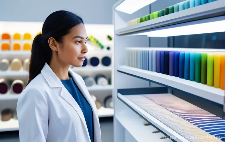 섬유기사와 직업별 시험 연계 - **Prompt 1: A Modern Textile Engineer at Work**
"A diverse, professional textile engineer, weari...