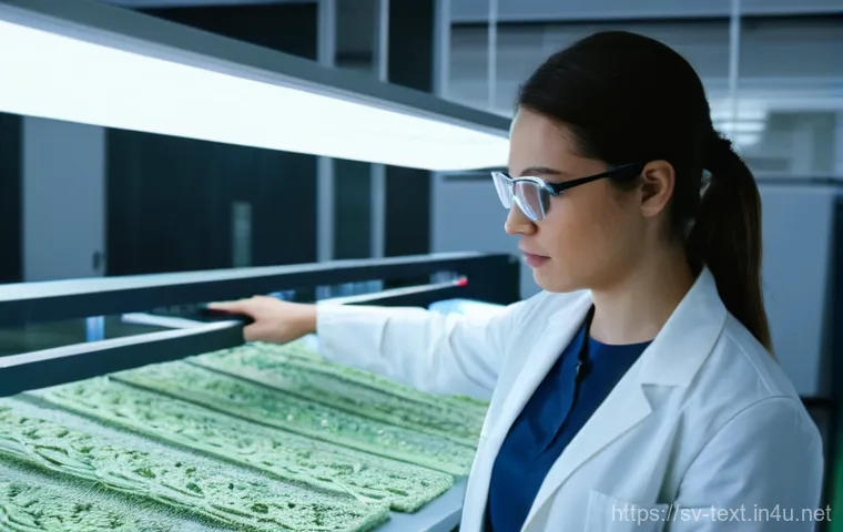 섬유기사 실기시험 준비 체크리스트 - **Prompt:** A young, diverse female textile engineer in her late 20s, with a focused and intelligent...