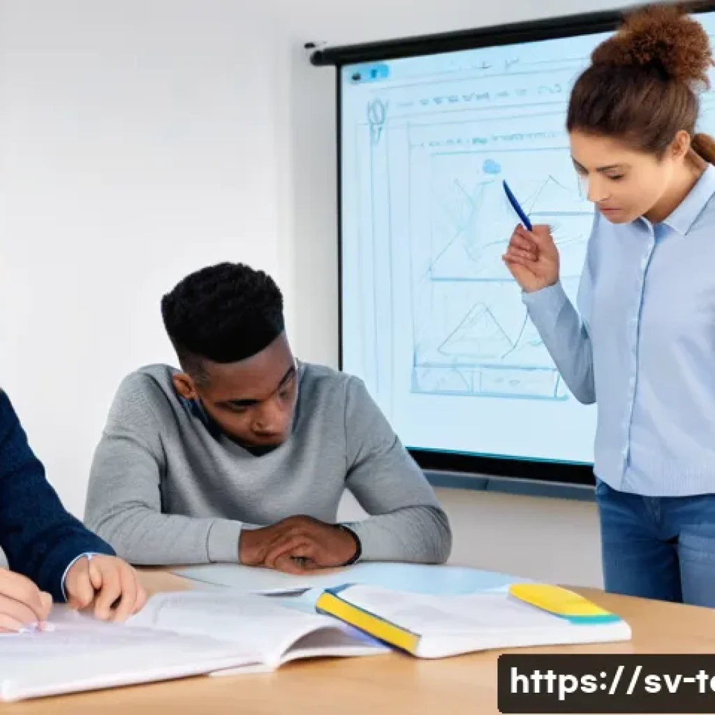 섬유기사 시험 준비 스터디 모임 - **"Collaborative Problem-Solving in a Modern Study Hub"**
A group of four diverse university stu...