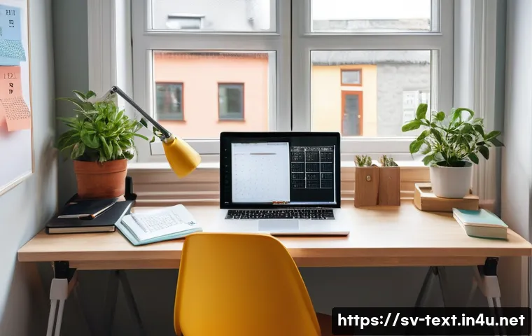 섬유기사 공부 시간 관리법 - A bright and cozy Swedish home study room featuring a young adult student sitting at a wooden desk w...