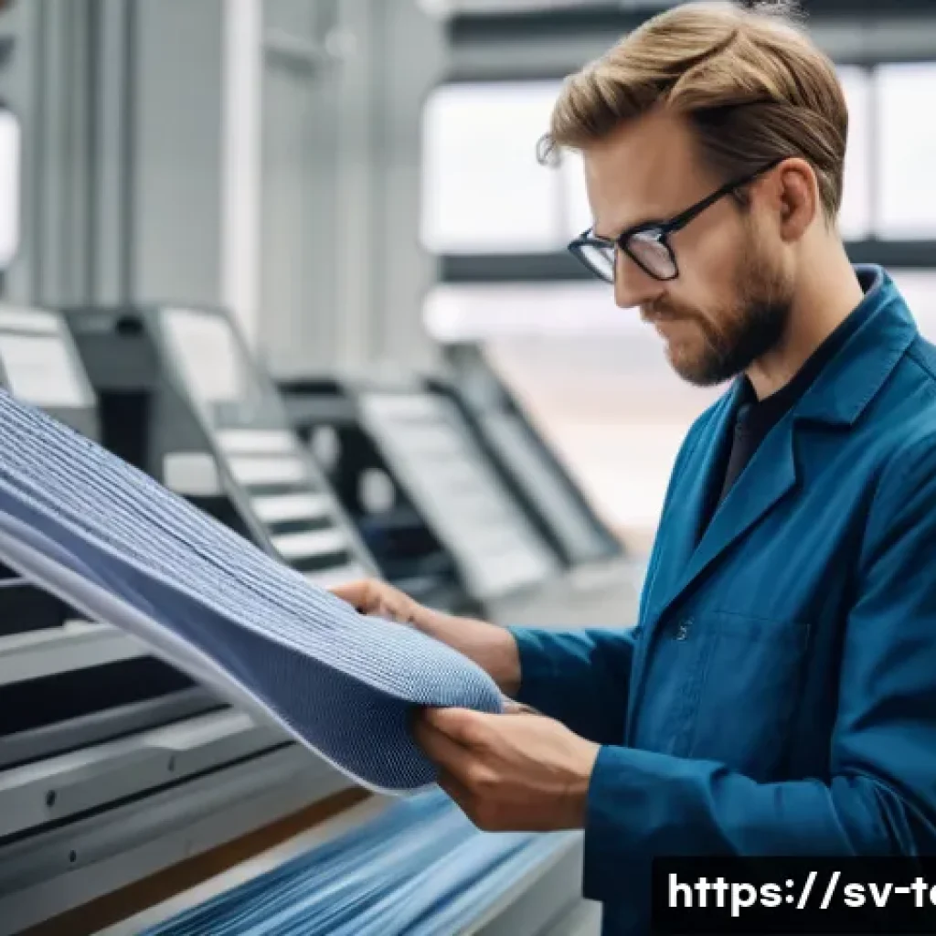 섬유기사 자격증의 실질적 혜택 - A professional textile engineer in a modern Scandinavian textile factory, examining various sustaina...