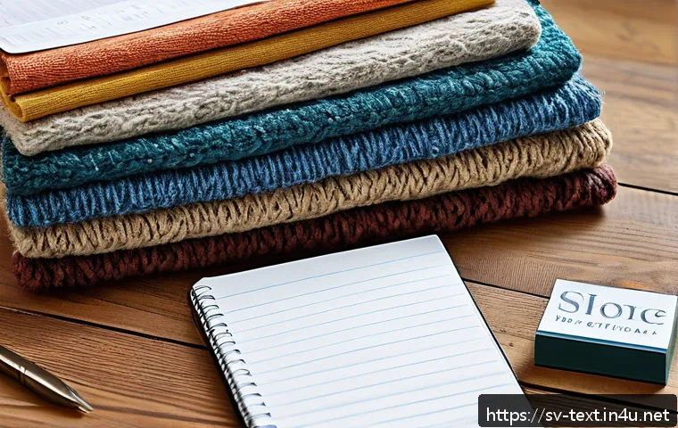 섬유기사와 실기시험 준비 체크리스트 - A detailed close-up of various textile fibers laid out on a wooden table, showcasing natural fibers ...