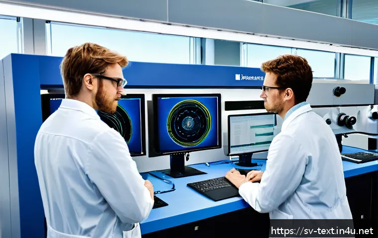 섬유기사 자격증 효용성 - A modern textile engineering laboratory in Sweden, showcasing advanced fiber analysis equipment like...